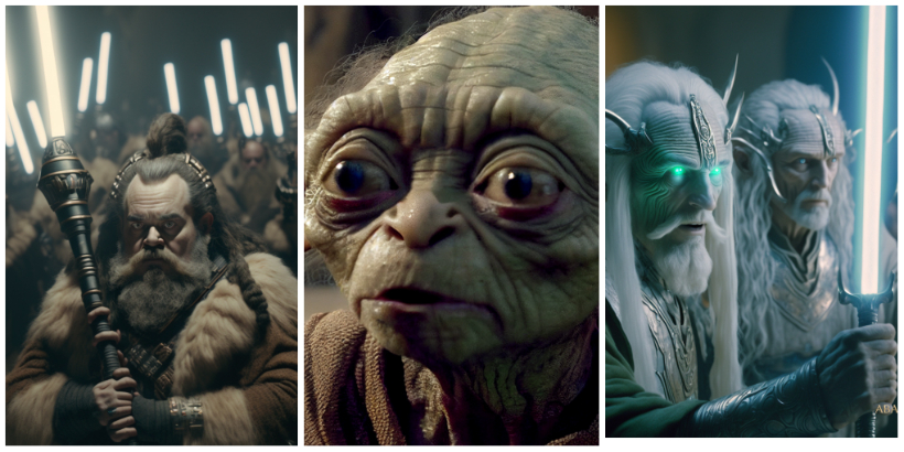     Władca Pierścieni i Gwiezdne Wojny - taki miks chcielibyśmy zobaczyć na ekranie. Fanowskie prace przekroczyły uniwersa